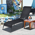 Giantex Patio Lounge Chair, Outdoor Chaise Lounge with 5 Adjustable Backrest, Sturdy Steel Frame, Sunbathing Recliner, Beach Chair, Tanning Chair for Outside, Yard, Balcony, Pool Chairs, Black - color: Black