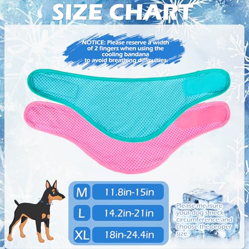 EXPAWLORER Dog Cooling Bandana - 2 Pack Instant Cooling Dog Bandanas, Chill Out Pet Cool Scarf Summer Essentials Ice Neck Cooler Wrap, Prevent Sunstroke for Small Medium Large Dogs, Green Pink L - color: Green & Pink, size: Large