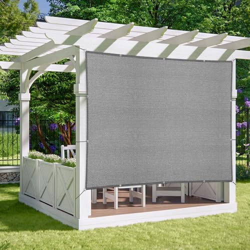 2' x 5' Gray Sun Shade Sail Straight Edge with Grommets UV Block & Water Permeable Canopy Cover for Patio, Garden, Backyard, Yard & Outdoor - color: Gray, size: 2' x 5'