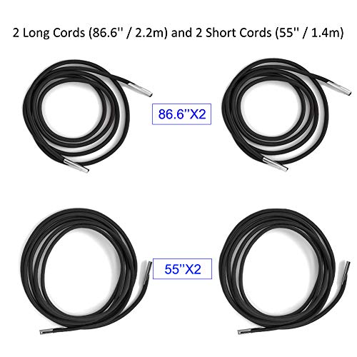 Replacement Cords for Zero Gravity Chair 4 Cords Patio Recliner Repair Laces for Lounge Chair Bungee Chair Antigravity Chair (Black) - color: Black