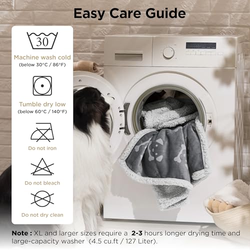 Bedsure Waterproof Dog Blankets for Medium Dogs Washable - Soft Print Sherpa Fleece Puppy Cat Blanket, Cozy Plush Reversible Throw Furniture Protector for Pet Kitten Doggy, 30"X40", Anchor Gray - color: Anchor Gray-dog, size: M(30x40")