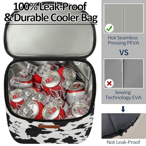 Camping Cooler Backpack 30 45 Cans, Soft Backpack Coolers Insulated Leak Proof Travel Cooler Bag Waterproof Lunch Picnic Beach Work Trip Thermal Bag Drink Beverage Beer Bag Cooler - color: Black White Pattern, size: 45 Cans