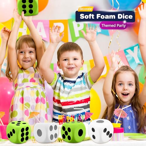 2 Pieces 6 Inches Large Foam Dice Set Giant Foam Dice Soft Dot Dice Toy for Family Educational Toys Parent Child Board Games Nights Casino Themed Party Decoration (Color Set 5) - color: Color Set 5