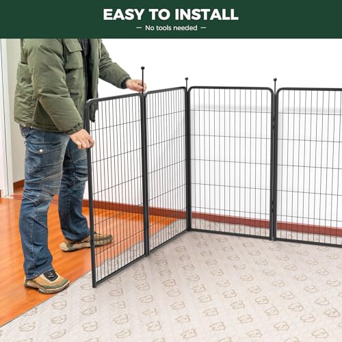 FXW Rollick Unleashed Dog Playpen for Indoor, Yard, RV Camping, 45 inch 16 Panels for Large Dogs│Patented - color: Black, size: 45"H