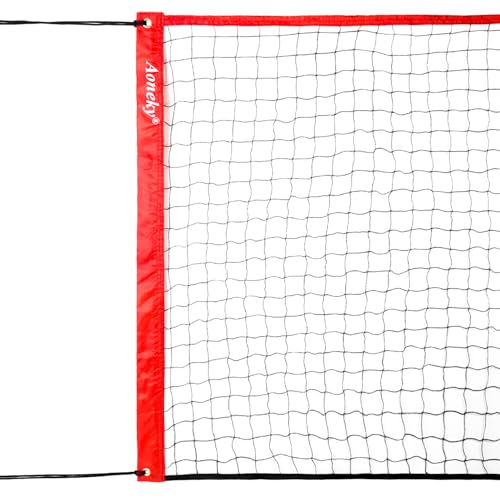 Aoneky 20ft Outdoor Replacement Badminton Net, Indoor Standard Regulation Badminton Court Netting Only, Red