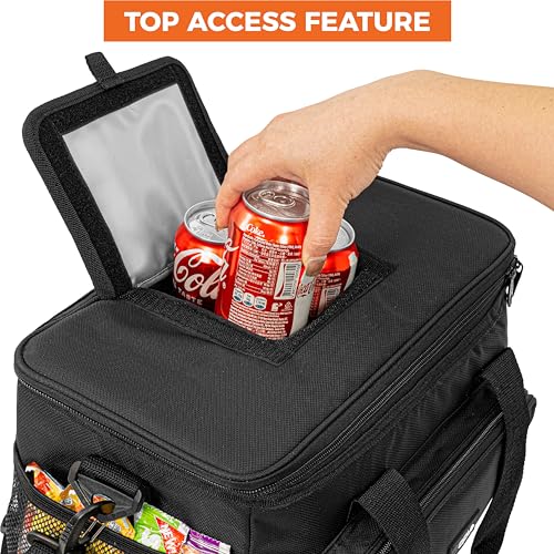 OPUX Soft Cooler Bag, Insulated Collapsible Lunch Cooler Tote for Men Work Camping Beach Travel, Portable Soft Sided Leakproof Waterproof Large Lunch Bag Box with Shoulder Strap 30 Cans, Black - color: Black, size: 30 Cans