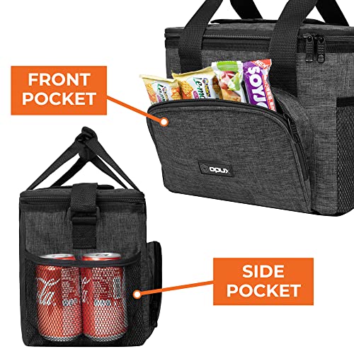 OPUX Soft Cooler Bag, Insulated Collapsible Lunch Cooler Bag for Men Work Camping Beach Travel, Portable Soft Sided Leakproof Waterproof Large Lunch Bag Box with Shoulder Strap 18 Cans, Charcoal Gray - color: Charcoal, size: 18 Cans