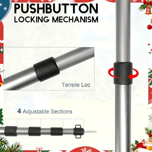 GEEWAY 2 Pcs 10FT Tarp Poles for Camping, Heavy Duty Telescoping Tent Pole, Aluminum Adjustable Tent Poles for Outdoor Activity, Wilderness Adventure and RV Travel (Grey) - color: 10ft-grey