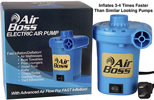 Air Pump for Inflatables, Fast Fill 1000 LPM Electric Inflator/Deflator with 3 Nozzles, Portable for Lake Floats, Pool Rafts, Toys, Air Mattress, Blow-Up Couch, Sofa