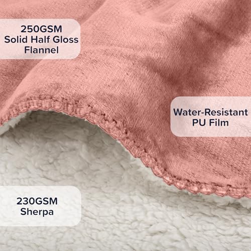 PETMAKER Dog Blanket - 80x100in Reversible Sherpa Blanket - Throw Blankets for Bed, Couch, Crate, or Car - Machine Washable Puppy Essentials (Pink) - color: Pink, size: X-Large