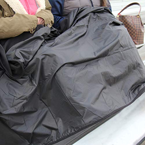 Threadart Personalized Outdoor Rainproof & Windproof Thick Stadium Blanket | for Camping, Picnic, Sports, Festivals, Football, Baseball, Concerts, Parks, Beach 55" x 79" - color: BLACK
