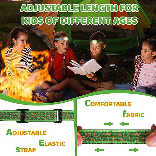 EverBrite LED Headlamp Rechargeable Kids Headlamp with RGB Mode and Adjustable Headband, 3 Modes Multicolor Headlamp for Kids, Bright Kids Head Lamp for Camping, Reading, Exploring, Hiking, Birthday - color: Forest