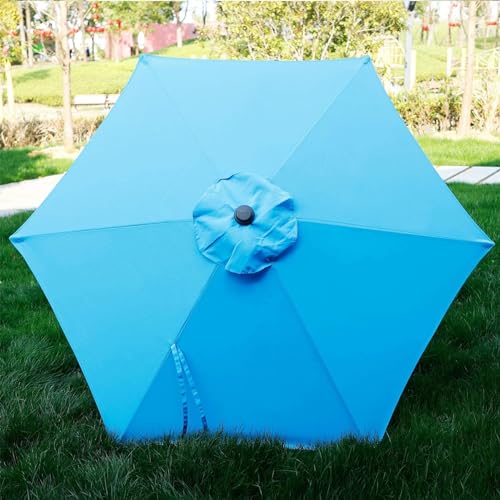 Blissun 7.5 ft Patio Umbrella, Yard Umbrella, Outdoor Market Umbrella with Push Button Tilt Crank (Light Blue) - color: Light Blue