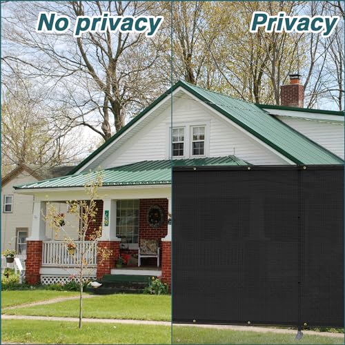 ECOOPTS 6'Hx24'L Privacy Fence Set with Poles and Rails Ground Spikes Fence Kit for Patio Garden Pool Yard (Black) - color: Black, size: 0 6'Hx24'L