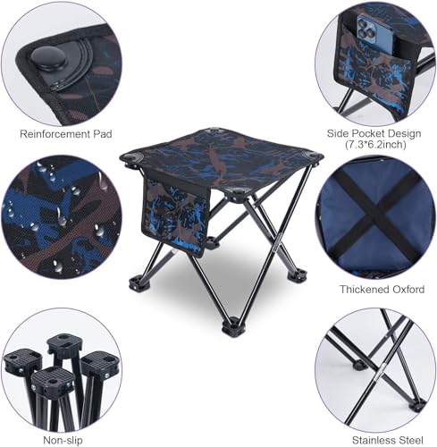 VOLIXOD 2 Pack Folding Portable Camping Stool for Adults, Lightweight Collapsible Stool for Outdoor Footrest Fishing Hiking Gardening and Beach with Carry Bag(400 LBS Capacity) - size: (2 Piece)