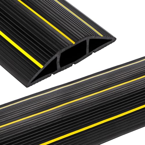 10 Feet Floor Cord Cover, Soft Extension Power Cable Protector to Organize and Protect Wire on Floor, Heavy Duty PVC Duct Easy to Unroll, Prevent Trip Hazard for Home Office or Outdoor