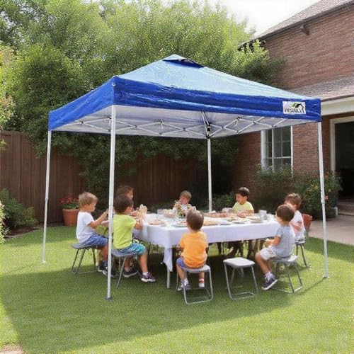 8x8 Pop Up Canopy Tent, Waterproof 210D Oxford, 3 Removable Sidewalls, Vented Roof, Wind-Resistant Steel Frame, UPF 50+, Wheeled Bag, 1-Person Instant Setup, Fits 3-5 People – Blue - color: Blue