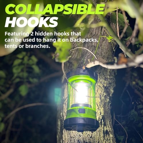 Camping Lantern 3000LM, LED Lanterns for Power Outages with 4400mAh Phone Charger, Impact-Resistant Rechargeable Lantern, 5 Light Modes Waterproof Lantern for Hurricane Emergency(Pale Green) - style: 1-Pale Green