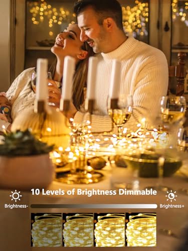 6 Pack 100 LED Fairy Lights Battery Operated with Remote, 33FT Waterproof Twinkle Lights with Timer & 8 Modes, Fairy String Light Outdoor Indoor for Bedroom Classroom DIY Christmas Decor (Warm White) - color: Warm White, size: 6 Pack