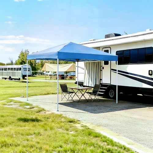 ZENY 10x10 Pop Up Canopy Tent Easy Set-up Outdoor Patio Canopy Adjustable Straight Leg Heights Instant Shelter with Wheeled Bag, Ropes - style: 10x10ft-Blue
