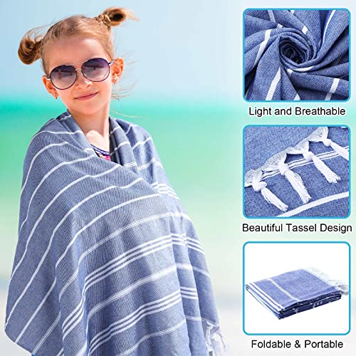 Mixweer 12 Pack Turkish Beach Towels Bulk Set 71"x 35" Quick Dry Lightweight Oversized Sand Free Beach Bath Towels for Adult Kids Travel Pool Camping Sauna