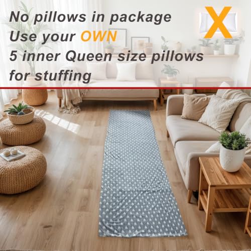 ICOPUCA Floor Lounger Pillow casing for boy Girl, Soft Minky Plush, Arrow Print, Cover/Sleeve Only! Perfect Reading and Watching TV Cushion - Excellent for Sleepovers, Queen Size; - color: Grey, size: Queen (Pack of 1)