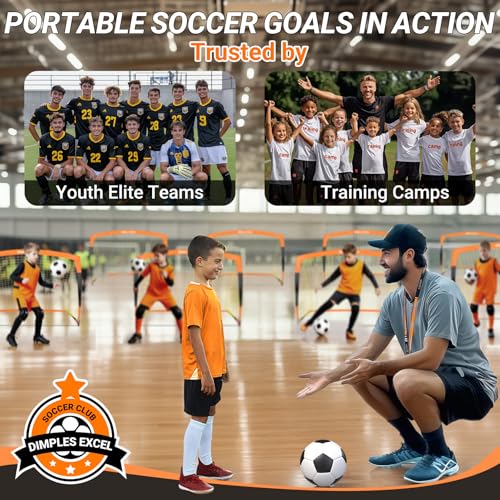 Dimples Excel Soccer Goals Kids Net for Backyard 7x5, 5x3.6, 4x3, 3x2.2 FT - style: 5x3.6 FT, 2 Set
