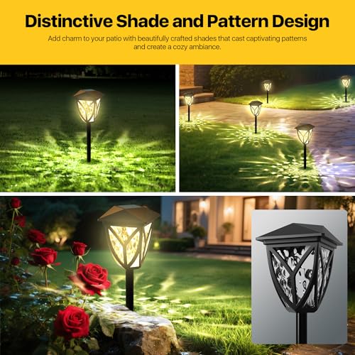 Ensenior Solar Lights Outdoor, 6-Pack LED Solar Garden Lights for Pathway Yard Patio Walkway Planter Walkway Landscape Lighting, IP65 Waterproof, Energy-Efficient Landscape Lighting, 3000K - color: 3000K-Warm White