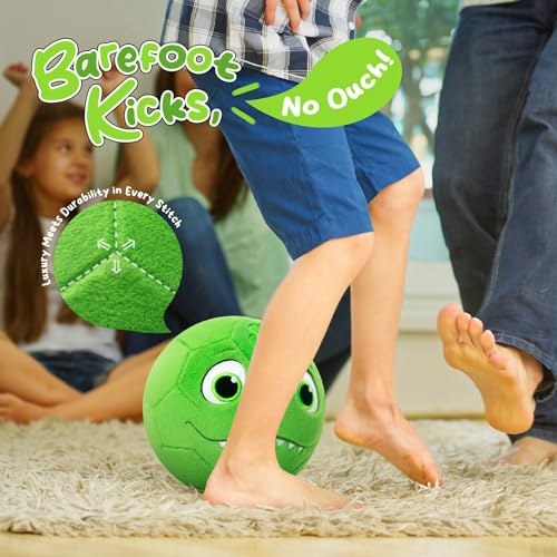 VangeBow Toddler Toy Soccer Goals for Backyard Indoor with Soft Plush Dinosaur Ball, Mini Soccer Nets and Ball Set for Kids(Pump Include) - style: Dinosaur Ball & Goal