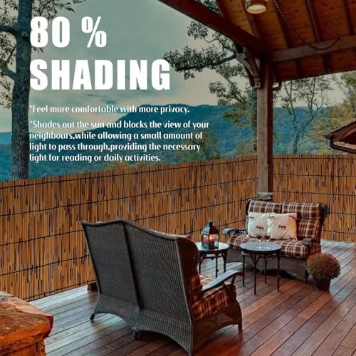 2 Pack Natural Reed Fencing,4FT X 6.6T Reed Screen Balcony Reed Fence Bamboo Screen Fencing for Outdoor Backyard Patio（Brown） - size: 2 Pack 4FT×6.6FT