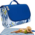 Beach Blanket Picnic Blanket Outdoor Mat Extra Large Waterproof Sand Proof Camping Blanket Lightweight Folding Portable Travel Blanket for Family Park Beach Grass, 79"x57" - color: Blue Leaf