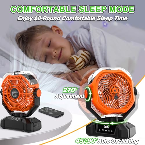 Portable Misting Fan, 20000mAh Rechargeable Camping Fan with 360mL Water Tank & LED Lantern, 5 Speed Wind Battery Powered Protable with Mist For Patios, Camping, Travel, Beach - size: 20000mah-misting