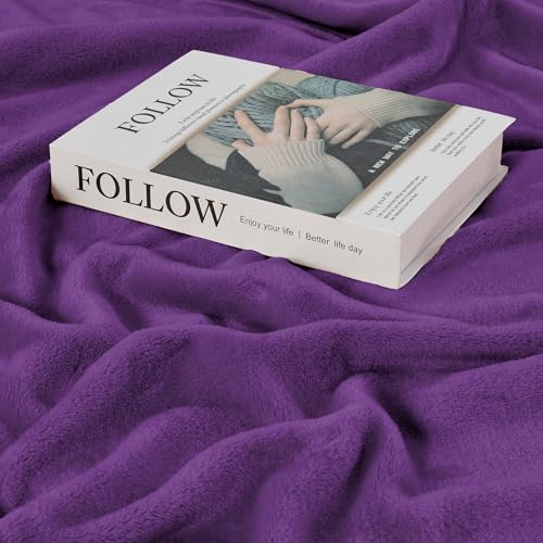 Edenleaf Big Oversized Soft Fleece Blanket, Giant California King Warm Blanket for Whole Family, Bed, Sofa, Couch, Travel and Camping 120x120 Purple - color: Purple