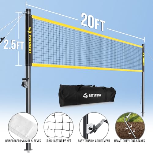 Professional Badminton Set with Carbon Fiber Badminton Rackets Set of 4, Outdoor Portable Badminton Net with Anti-Sag Winch System, 4 Nylon Badminton Shuttlecocks and Bag - color: Yellow