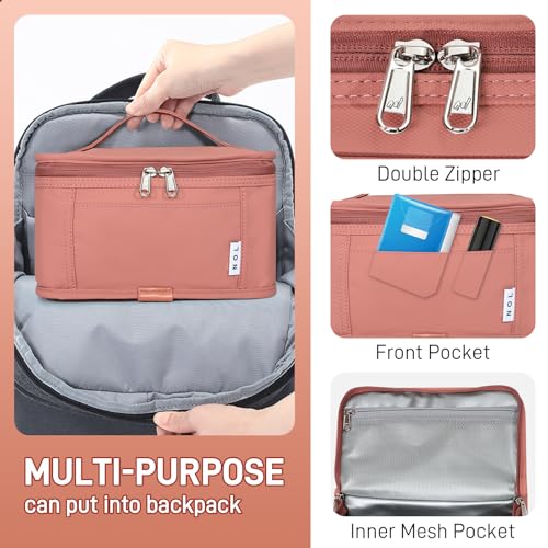 NOL Natural Organic Lifestyle Small Lunch Bag Mini Lunch Box Insulated Lunch Bag for Men/Women Leakproof Cooler Tote Bag Lightweight Nylon Waterproof Lunch Box For Work, Dark pink - color: Dark pink, size: Medium(5 Liters)