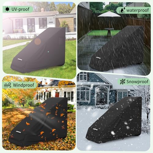 AKEfit 1 PCS Zero Gravity Chair Cover,Outdoor Waterproof Folding Lounge Chair Cover with Storage Bag,UV Resistant and Dustproof,Fits Most Folding Recliners,Black