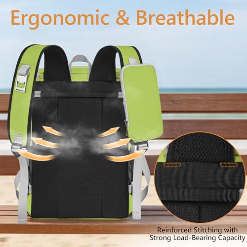 Cooler Backpack, 40 Cans Insulated Lunch Backpack Picnic Backpack for Men&Women, Durable Cooler Bag with 2 Leak Proof Compartments for Picnic, BBQ Camping, Lunch, Beach, Hiking, Green - color: Green