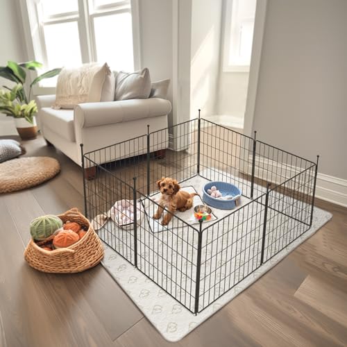 FXW MiniPaws Unleashed Dog Playpen, Expandable & Portable Design for Yard, RV Camping and Indoor Use, for Puppies and Small Dogs, 24-inch 8 Panels - size: 24"H