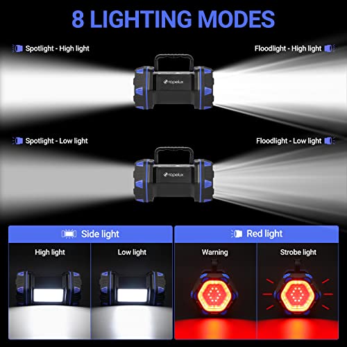 Led Camping Lantern Rechargeable, Camping Flashlight 1500LM, 8 Light Modes, Camping Lights 4800 Capacity, Portable Bright Flash Light for Emergencies, Power Outages, Hurricane, Hiking (Blue 1PACK). - color: Blue, size: 1PACK