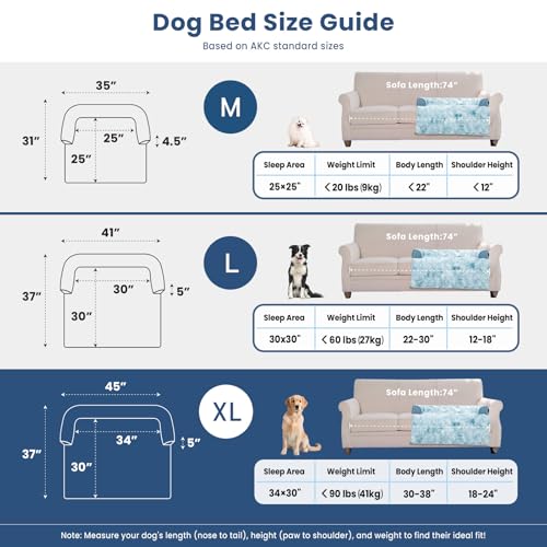 Calming Extra Large Dog Couch Bed for Dogs, 45 x 37 inch Waterproof Removable Pet Mat Couch Cover for Furniture Protector, Non-Slip Fluffy Pelsbarn Dog Bed for Couch, Sofa, Car - Tie-Dye Blue - color: Tie-Dry Blue, size: X-Large