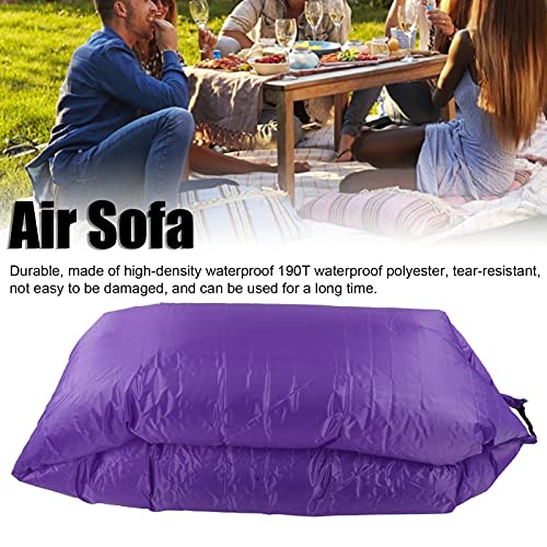 Foldable Air Sofa Inflatable Lounger, Portable Air Couch for Outdoor Travel Camping, No Pump Needed, Polyester with Carry Bag for Beach Pool Backyard