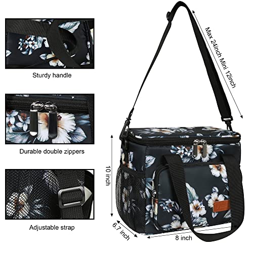 Femuar Lunch Bags for Women/Men, Insulated Lunch Bag for Work Office Picnic - Lunch Cooler Bag Leakproof Lunch Box with Adjustable Shoulder Strap - Hibiscus - color: Hibiscus, size: Medium Size