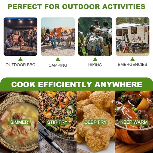 Portable Gas Stove with Case, 12000 BTU Butane Stove with Wind Guard, Single Burner Camp Stove for Home Kitchen, Camping, Picnics, Hiking, Fuel Not Included