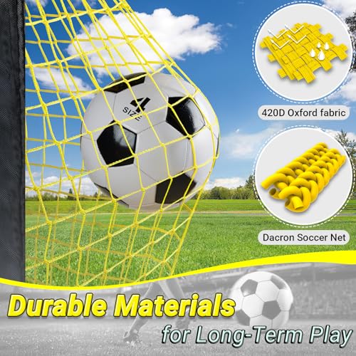 Happy Jump 7x5 FT & 5x3.6 FT Portable Soccer Goal for Youth Players Ages 6–14, Large-Frame Design Built for Long-Term Development, Easy Setup for Backyard, Park or School Training - style: 5x3.6 FT, 2 Set Upgrade