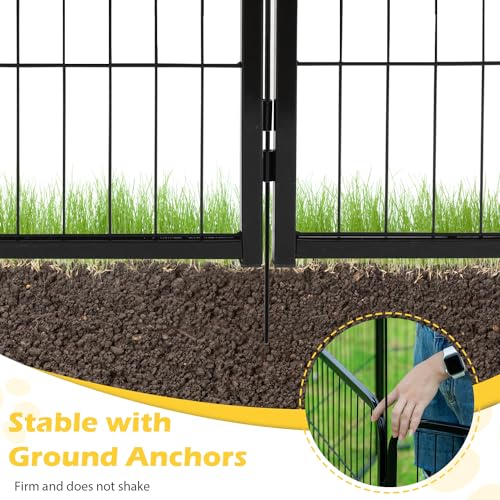 FDW Dog Playpen Dog Pen Dog Kennel 32 Panels 32 Inch Height Indoor Outdoor Folding Metal Portable Puppy Exercise Pen Heavy Duty Dog Fence for Yard Camping,Black - style: 32 Panels