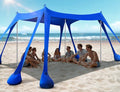 Rengue Beach Tent, Beach Canopy UPF50+ UV Protection, 10x10ft Beach Shade Sun Shelter with 8 Sandbags, Sand Shovels, Ground Pegs, Stability Poles for Camping, Fishing, Picnic, Backyard Fun, Royal Blue - color: Royal Blue