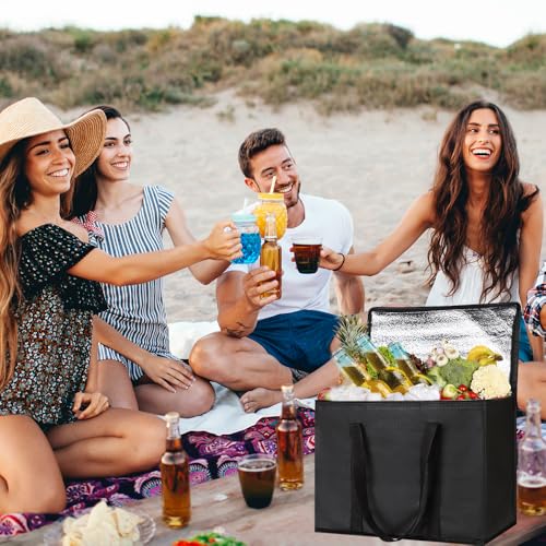 Bodaon 2-Pack Insulated Food Delivery Bag With Hard Bottom, XL Cooler Bags, Rideshare Delivery Bag, grocery bags Cold/Hot Styrofoam Carrier for Travel/Shopping/Catering/Car