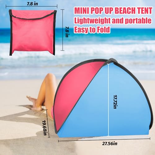 Mini Pop Up Beach Tent, Automatic Instant Mini Dog Tent for Dog Shade & Head Canopy, Laptop Shade for Working Outside, Portable Lightweight Mini Pop Up Canopy for Camping Hiking Picnic (Blue-Red) - color: Blue-Red