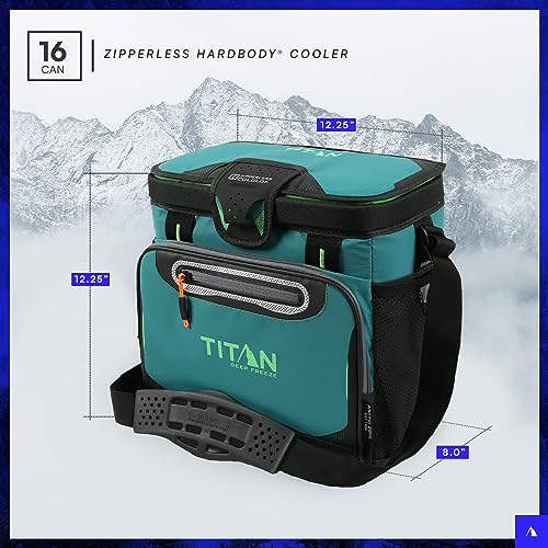 Titan by Arctic Zone Deep Freeze Cooler - Zipperless Hardbody Cooler - Deep Freeze Insulation, HardBody Liner, and SmartShelf - color: Pine, size: 16 Can