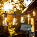 100FT Solar String Lights Outdoor Waterproof IP65 with USB-Charging , Solar Powered LED Patio Lights with 50+2 Shatterproof ST38 Edison Bulbs, Hanging Lights for Outside Backyard Garden Bistro Gazebo - size: Solar-100FT